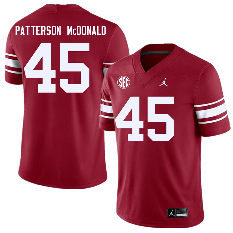 Men #45 Mykel Patterson-McDonald Oklahoma Sooners 2024 SEC Conference College Football Jerseys-Throw